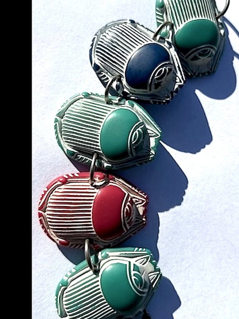 Vintage Egyptian Revival Scarab Bracelet Plastic